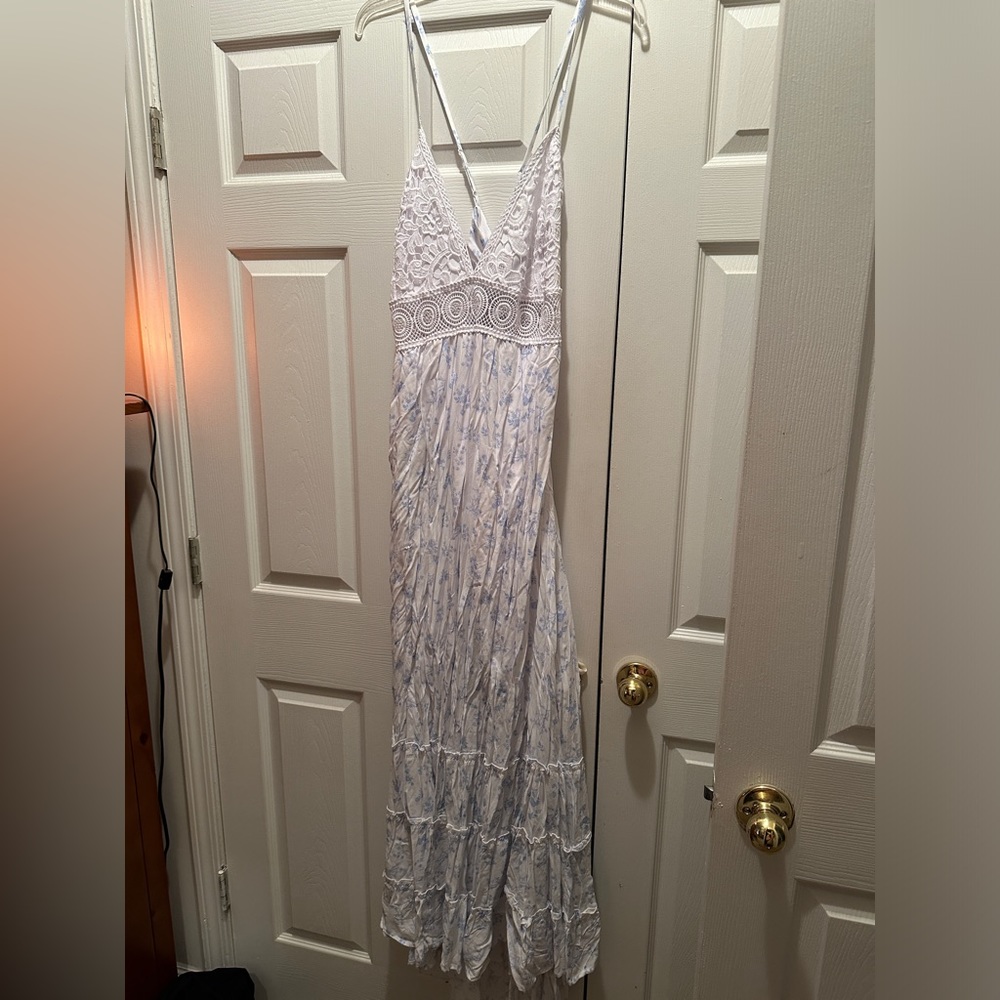 Rue 21 long white crochet top sundress